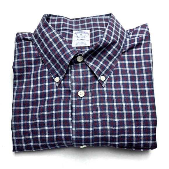 Brooks Brothers Other - Brooks Brothers Regent Navy Plaid Shirt XL